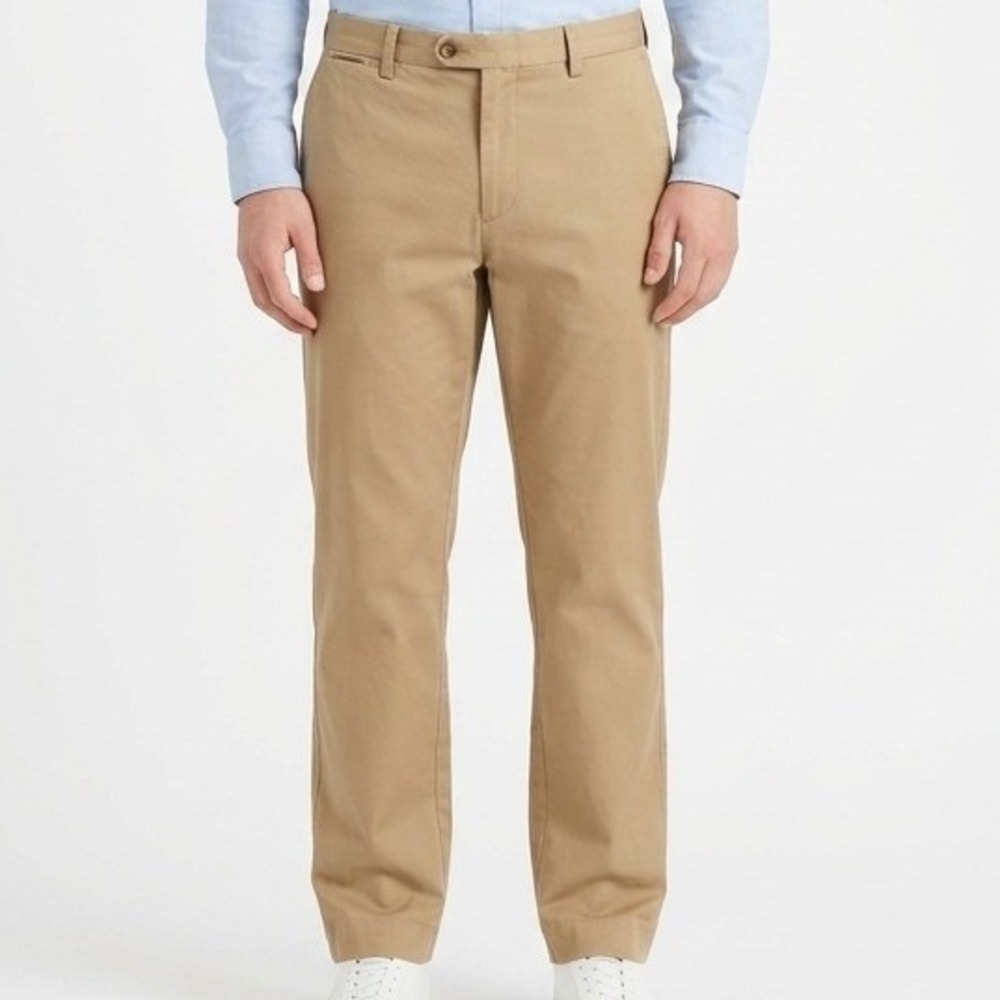 Tommy Bahama Silk Blend Pants Mens 38x32 Tan Flat Front Dress Pants